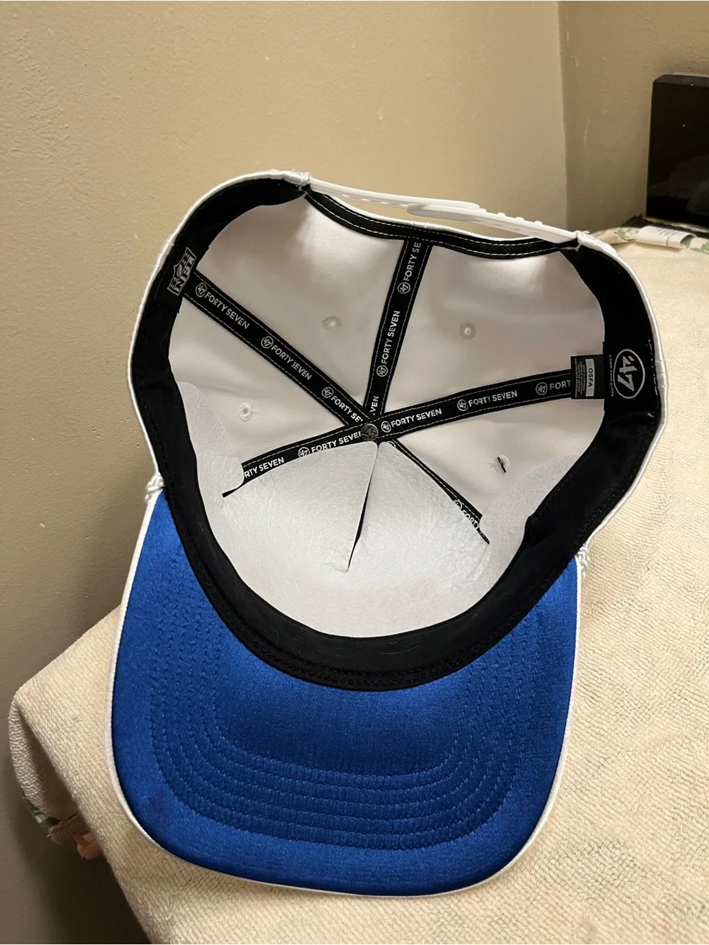 Buffalo Bills ‘47 Outspoken Hitch Hat White Satin Rope Snapback NFL Women’s NWT